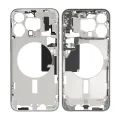 Mid-Frame Housing W/ Small Parts For iPhone 15 Pro Max (US Version) (Used OEM Pull: Grade C) (White Titanium)