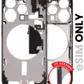 Mid-Frame Housing W/ Small Parts For iPhone 15 Pro (US Version) (Used OEM Pull: Grade A) (Black Titanium)