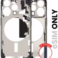 Mid-Frame Housing W/ Small Parts For iPhone 15 Pro (US Version) (Used OEM Pull: Grade A) (Blue Titanium)