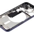 Mid-Frame Housing W/ Small Parts For iPhone 15 Pro (US Version) (Used OEM Pull: Grade A) (Blue Titanium)