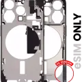 Mid-Frame Housing W/ Small Parts For iPhone 15 Pro (US Version) (Used OEM Pull: Grade B) (Black Titanium)