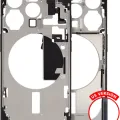 Mid-Frame Housing W/ Small Parts For iPhone 15 Pro (US Version) (Used OEM Pull: Grade B) (Black Titanium)
