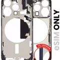 Mid-Frame Housing W/ Small Parts For iPhone 15 Pro (US Version) (Used OEM Pull: Grade B) (Blue Titanium)
