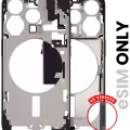 Mid-Frame Housing W/ Small Parts For iPhone 15 Pro (US Version) (Used OEM Pull: Grade C) (Black Titanium)