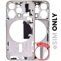 Mid-Frame Housing W/ Small Parts For iPhone 15 Pro (US Version) (Used OEM Pull: Grade C) (White Titanium)