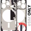 Mid-Frame Housing W/ Small Parts For iPhone 15 Pro (US Version) (Used OEM Pull: Grade C) (Blue Titanium)