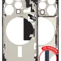 Mid-Frame Housing W/ Small Parts For iPhone 15 Pro (US Version) (Used OEM Pull: Grade C) (Blue Titanium)