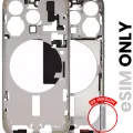 Mid-Frame Housing W/ Small Parts For iPhone 15 Pro (US Version) (Used OEM Pull: Grade C) (Natural Titanium)