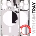Mid-Frame Housing W/ Small Parts For iPhone 15 Pro (EU / Global Version) (Used OEM Pull: Grade A) (White Titanium)