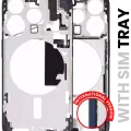 Mid-Frame Housing W/ Small Parts For iPhone 15 Pro (EU / Global Version) (Used OEM Pull: Grade A) (Blue Titanium)