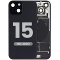 Back Glass w/ MagSafe Magnet & NFC & Flashlight Flex For iPhone 15 (No Logo) (Aftermarket) (Black)