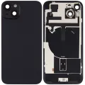 Back Glass w/ MagSafe Magnet & NFC & Flashlight Flex For iPhone 15 Plus (No Logo) (Aftermarket) (Black)