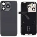 Back Glass w/ MagSafe Magnet & NFC & Flashlight Flex For iPhone 15 Pro (No Logo) (Aftermarket) (Black Titanium)