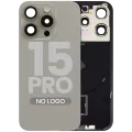 Back Glass w/ MagSafe Magnet & NFC & Flashlight Flex For iPhone 15 Pro (No Logo) (Aftermarket) (Natural Titanium)