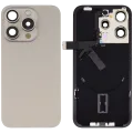Back Glass w/ MagSafe Magnet & NFC & Flashlight Flex For iPhone 15 Pro (No Logo) (Aftermarket) (Natural Titanium)