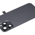 Back Glass w/ MagSafe Magnet & NFC & Flashlight Flex For iPhone 15 Pro Max (No Logo) (Aftermarket) (Black Titanium)