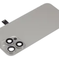 Back Glass w/ MagSafe Magnet & NFC & Flashlight Flex For iPhone 15 Pro Max (No Logo) (Aftermarket) (Natural Titanium)