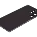 Back Cover Glass With Camera Lens For Samsung Galaxy S24 Ultra 5G (No Logo) (Aftermarket Plus) (Titanium Black)
