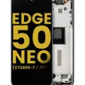 OLED Assembly With Frame For Motorola Moto Edge 50 Neo (XT2409-3 / 2024) (Refurbished) (Nautical Blue)