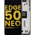 OLED Assembly With Frame For Motorola Moto Edge 50 Neo (XT2409-3 / 2024) (Refurbished) (Latte)