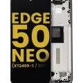 OLED Assembly With Frame For Motorola Moto Edge 50 Neo (XT2409-3 / 2024) (Refurbished) (Grisaille)