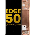 OLED Assembly With Frame For Motorola Moto Edge 50 (XT2407-3 / 2024) (Refurbished) (Peach Fuzz)