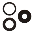 Back Camera Lens (Glass Only) With Adhesive For iPhone 15 Pro (3 Piece Set) (Real Sapphire) (Premium) (10 Pack)