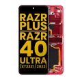 Inner OLED Assembly With Frame For Motorola Moto Razr Plus 2023 / Razr 40 Ultra (XT2321 / 2023) (Refurbished) (Viva Magenta)