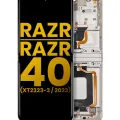 Main OLED Assembly With Frame For Motorola Razr 2023 / Razr 40 (XT2323 / 2023) (Refurbished) (Vanilla Cream)