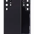 Back Cover Glass With Camera Lens For Samsung Galaxy S23 Ultra 5G (No Logo) (Aftermarket Plus) (Phantom Black)