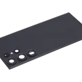 Back Cover Glass With Camera Lens For Samsung Galaxy S23 Ultra 5G (No Logo) (Aftermarket Plus) (Phantom Black)