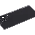 Back Cover Glass With Camera Lens For Samsung Galaxy S23 Ultra 5G (No Logo) (Aftermarket Plus) (Phantom Black)