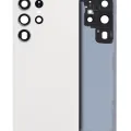 Back Cover Glass With Camera Lens For Samsung Galaxy S23 Ultra 5G (No Logo) (Aftermarket Plus) (Cream)