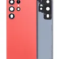 Back Cover Glass With Camera Lens For Samsung Galaxy S23 Ultra 5G (No Logo) (Aftermarket Plus) (Red)