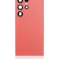 Back Cover Glass With Camera Lens For Samsung Galaxy S23 Ultra 5G (No Logo) (Aftermarket Plus) (Red)