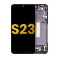 Дисплейний модуль (OLED) з рамкою для Samsung Galaxy S23 5G (US & International) (Refurbished) (Phantom Black)