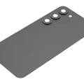 Back Cover Glass With Camera Lens For Samsung Galaxy S23 5G (No Logo) (Aftermarket Plus) (Phantom Black)