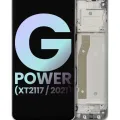 LCD Assembly With Frame For Motorola Moto G Power (XT2117 / 2021) (Genuine OEM) (Polar Silver)