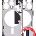 Mid-Frame Housing W/ Small Parts For iPhone 15 Pro (EU / Global Version) (Aftermarket Plus) (Blue Titanium)
