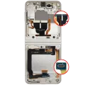 Inner OLED Assembly With Frame For Samsung Galaxy Z Flip 3 5G (US & International) (Refurbished) (White)