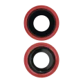 Back Camera Lens With Bracket & Bezel For iPhone 8 / SE (2020) / SE (2022) (Real Sapphire) (Premium) (Red) (10 Pack)