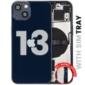 Back Housing W/ Small Parts For iPhone 13 (EU / Global Version) (Used OEM Pull: Grade C) (Midnight)