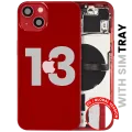 Back Housing W/ Small Parts For iPhone 13 (EU / Global Version) (Used OEM Pull: Grade C) (Red)