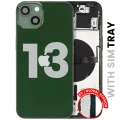 Back Housing W/ Small Parts For iPhone 13 (EU / Global Version) (Used OEM Pull: Grade C) (Green)