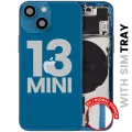 Back Housing W/ Small Parts For iPhone 13 Mini (EU / Global Version) (Used OEM Pull: Grade B) (Blue)