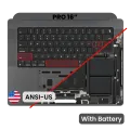 Top Case with Battery and Keyboard (ANSI US) For MacBook Pro 16" A2991 (2023) (Used OEM Pull: Grade A) (Space Black)
