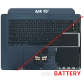 Top Case with Battery and Keyboard (ANSI US) For MacBook Air 15" A2941 (2023) (Used OEM Pull: Grade A) (Midnight)