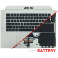 Top Case with Battery and Keyboard (ANSI US) For MacBook Air 15" A2941 (2023) (Used OEM Pull: Grade A) (Starlight)
