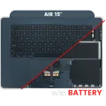 Top Case with Battery and Keyboard (ANSI US) For MacBook Air 15" A2941 (2023) (Used OEM Pull: Grade B) (Midnight)