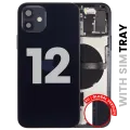 Back Housing W/ Small Parts For iPhone 12 (EU / Global Version) (Used OEM Pull: Grade C) (Black)